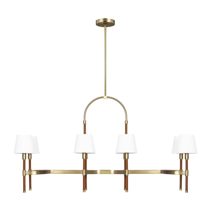 Generation Lighting Katie 8-Light Kitchen Island Light in Time Worn Brass And Saddle Leather by Ralph Lauren Generation Lighting Katie 8-Light Kitchen Island Light in Time Worn Brass And Saddle Leather by Ralph Lauren