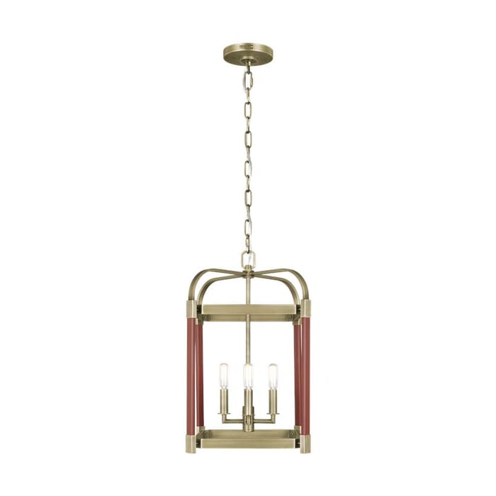 Generation Lighting Hadley 4-Light Pendant Light in Time Worn Brass And Saddle Leather by Lauren Ralph Lauren Generation Lighting Hadley 4-Light Pendant Light in Time Worn Brass And Saddle Leather by Lauren Ralph Lauren