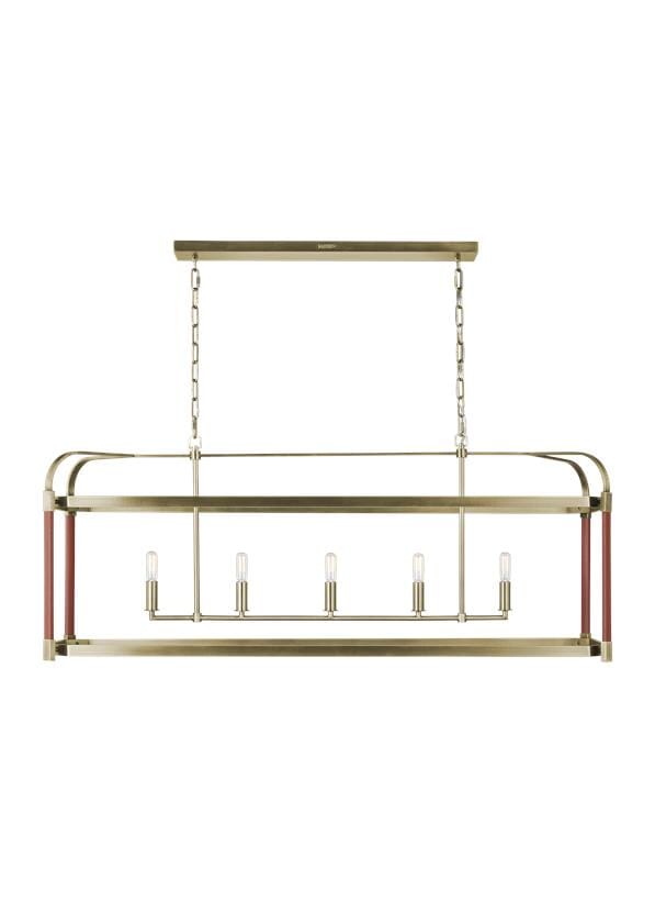 Generation Lighting Hadley 5-Light Chandelier in Time Worn Brass by Lauren Ralph Lauren