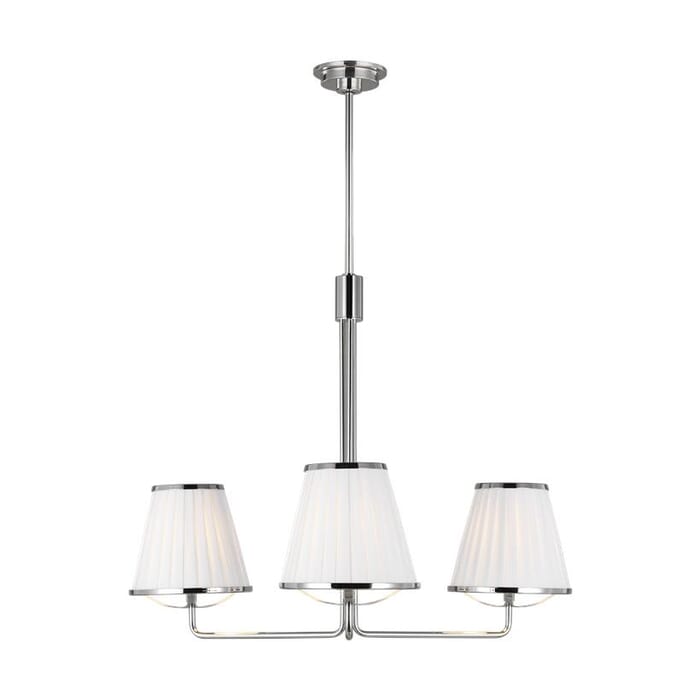 Generation Lighting Esther 3-Light Chandelier in Polished Nickel by Lauren Ralph Lauren Generation Lighting Esther 3-Light Chandelier in Polished Nickel by Lauren Ralph Lauren