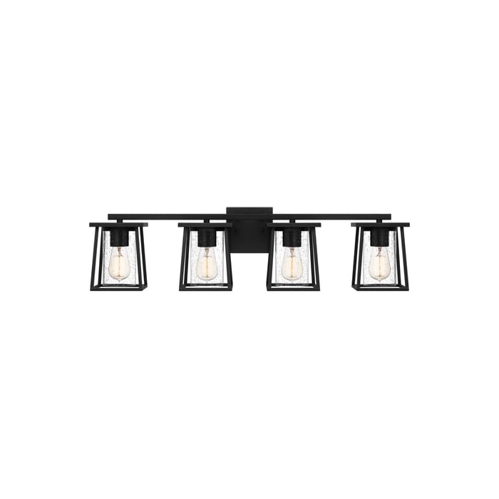 Quoizel Lodge 4-Light Bathroom Vanity Light in Matte Black Quoizel Lodge 4-Light Bathroom Vanity Light in Matte Black