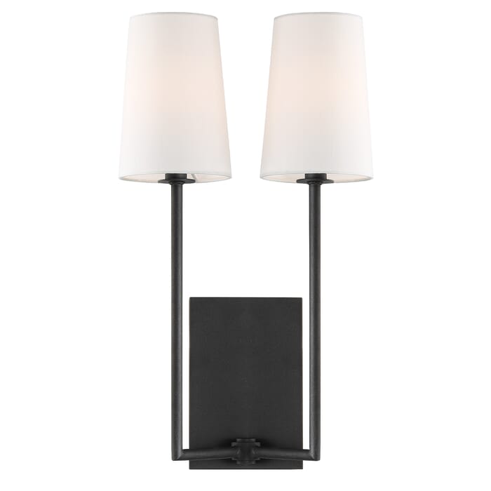 Crystorama Lena 2-Light 18" Wall Sconce in Black Forged Crystorama Lena 2-Light 18" Wall Sconce in Black Forged