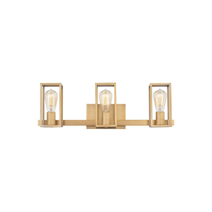 Quoizel Leighton 3-Light Bathroom Vanity Light in Weathered Brass Quoizel Leighton 3-Light Bathroom Vanity Light in Weathered Brass