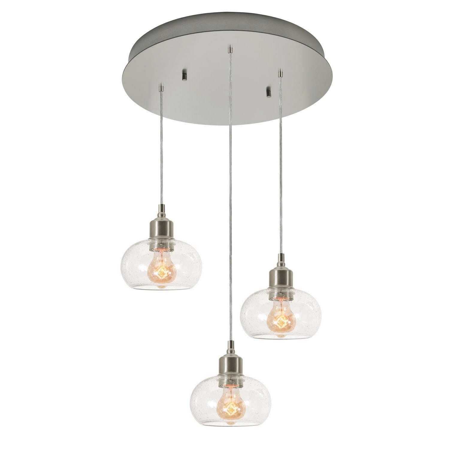 Laney 3-Light Pendant in Satin Nickel
