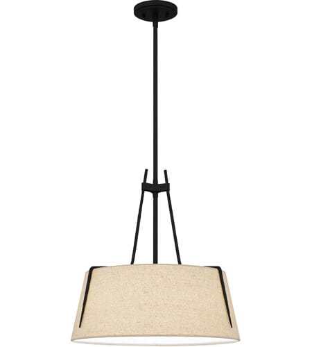 Quoizel Leona 3-Light Pendant Light in Matte Black