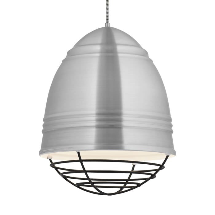 Tech Loft 22" Pendant Light in Brushed Aluminum with White Interior Tech Loft 22" Pendant Light in Brushed Aluminum with White Interior