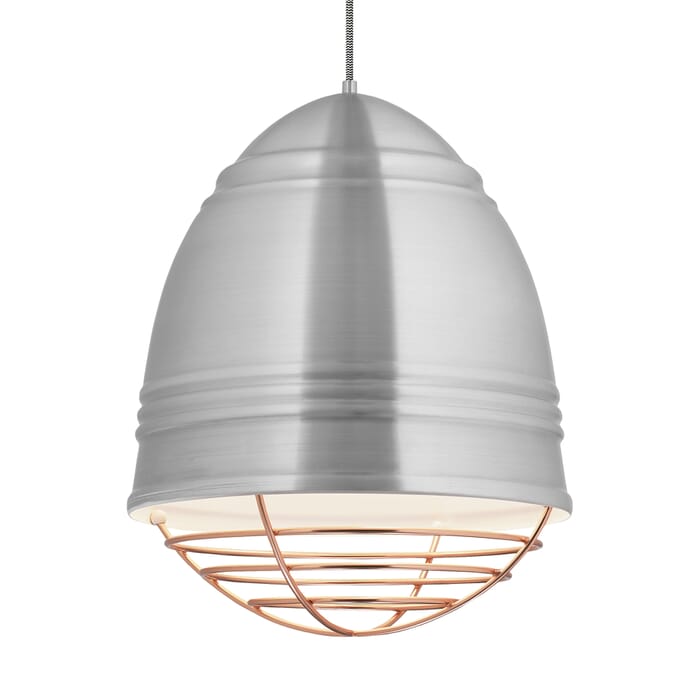 Tech Loft 22" Pendant Light in Brushed Aluminum with White Interior Tech Loft 22" Pendant Light in Brushed Aluminum with White Interior
