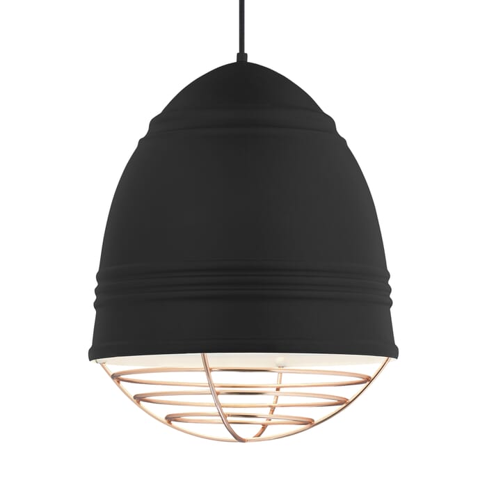 Tech Loft 3-Light 2700K LED 22" Pendant Light in Rubberized Black with White Interior Tech Loft 3-Light 2700K LED 22" Pendant Light in Rubberized Black with White Interior