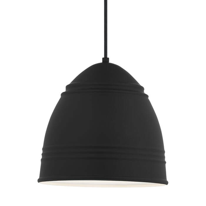 Tech Loft 12" Pendant Light in Rubberized Black with White Interior Tech Loft 12" Pendant Light in Rubberized Black with White Interior