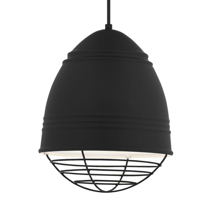 Tech Loft 15" Pendant Light in Rubberized Black with White Interior Tech Loft 15" Pendant Light in Rubberized Black with White Interior