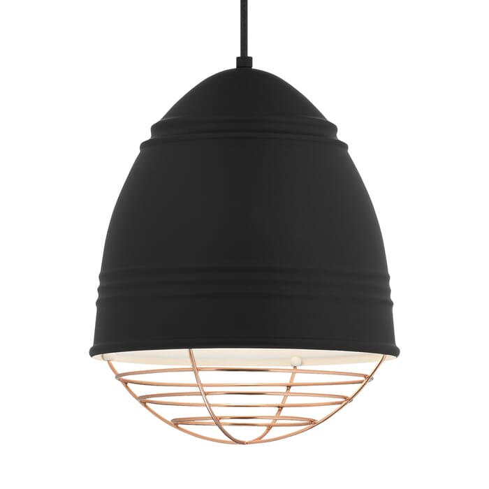 Tech Loft 15" Pendant Light in Rubberized Black with White Interior Tech Loft 15" Pendant Light in Rubberized Black with White Interior
