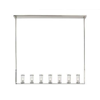 Alora Revolve 7-Light Linear Pendant in Polished Nickel And Clear Glass