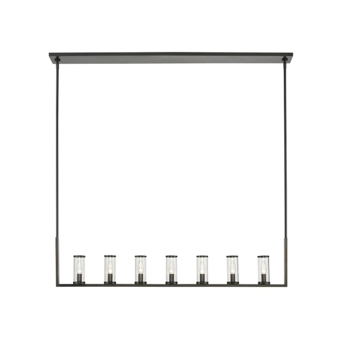 Alora Revolve 7-Light Linear Pendant in Urban Bronze And Clear Glass Alora Revolve 7-Light Linear Pendant in Urban Bronze And Clear Glass