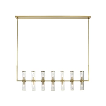 Alora Revolve 14-Light Linear Pendant tural Brass And Clear Glass