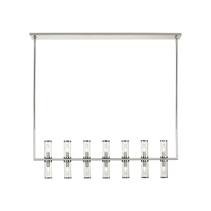 Alora Revolve 14-Light Linear Pendant in Polished Nickel And Clear Glass Alora Revolve 14-Light Linear Pendant in Polished Nickel And Clear Glass