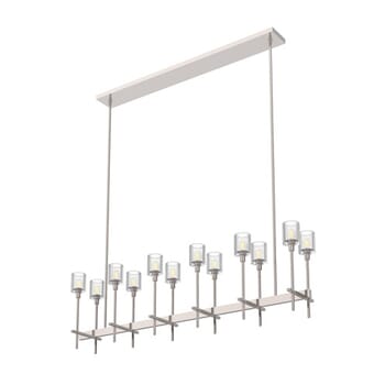 Alora Salita 12-Light Linear Pendant in Polished Nickel And Ribbed Crystal