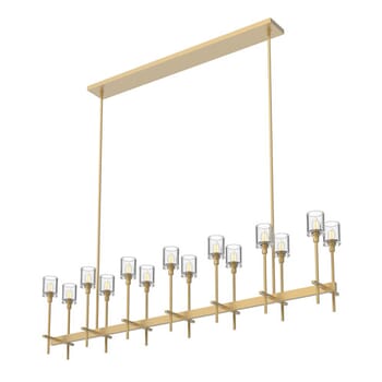 Alora Salita 14-Light Linear Pendant in Vintage Brass And Clear Crystal