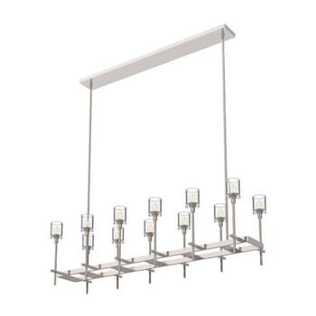 Alora Salita 12-Light Linear Pendant in Polished Nickel And Clear Crystal