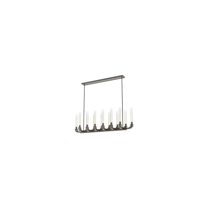Alora Flute 14-Light Linear Pendant in Urban Bronze And Clear Ribbed Glass Alora Flute 14-Light Linear Pendant in Urban Bronze And Clear Ribbed Glass