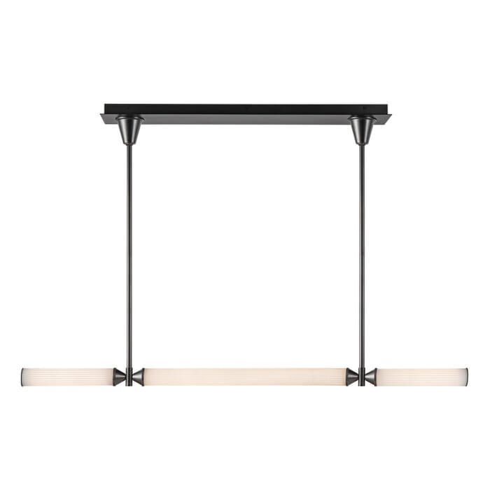 Edwin LED Linear Pendant in Urban Bronze with Frosted Ribbed Glass Edwin LED Linear Pendant in Urban Bronze with Frosted Ribbed Glass