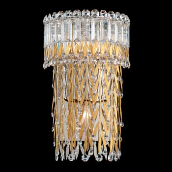 Schonbek Triandra 3-Light Wall Sconce in Stainless Steel with Clear Crystals From Swarovski Crystals