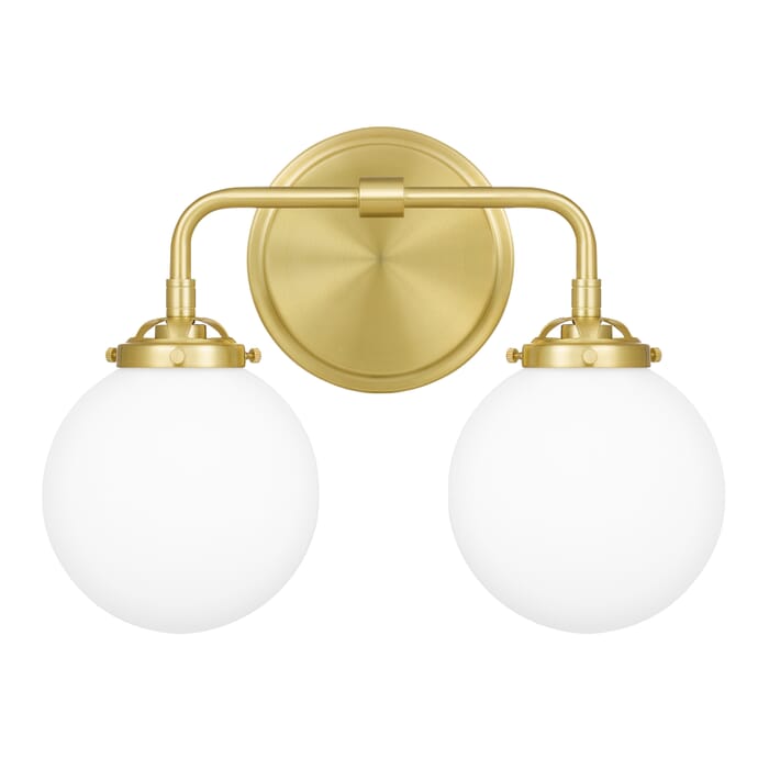 Quoizel Landry 2-Light 15" Bathroom Vanity Light in Satin Brass Quoizel Landry 2-Light 15" Bathroom Vanity Light in Satin Brass