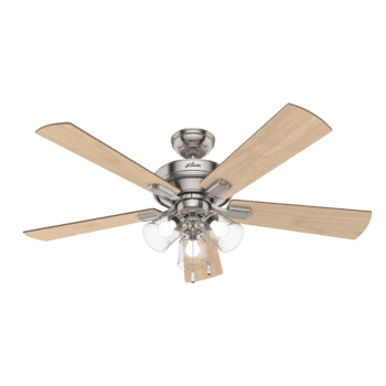 Hunter Crestfield 3-Light 52" Indoor Ceiling Fan in Brushed Nickel