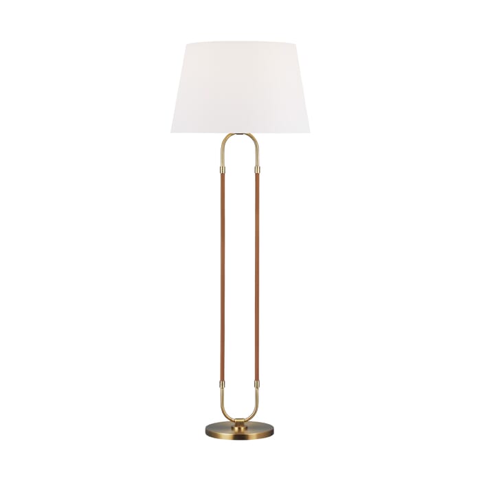 Generation Lighting Katie Floor Lamp in Time Worn Brass And Saddle Leather by Ralph Lauren Generation Lighting Katie Floor Lamp in Time Worn Brass And Saddle Leather by Ralph Lauren