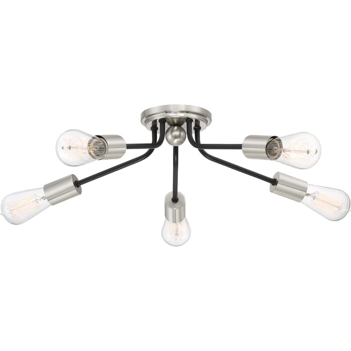 Quoizel Latitude 5-Light 28" Ceiling Light in Earth Black Quoizel Latitude 5-Light 28" Ceiling Light in Earth Black