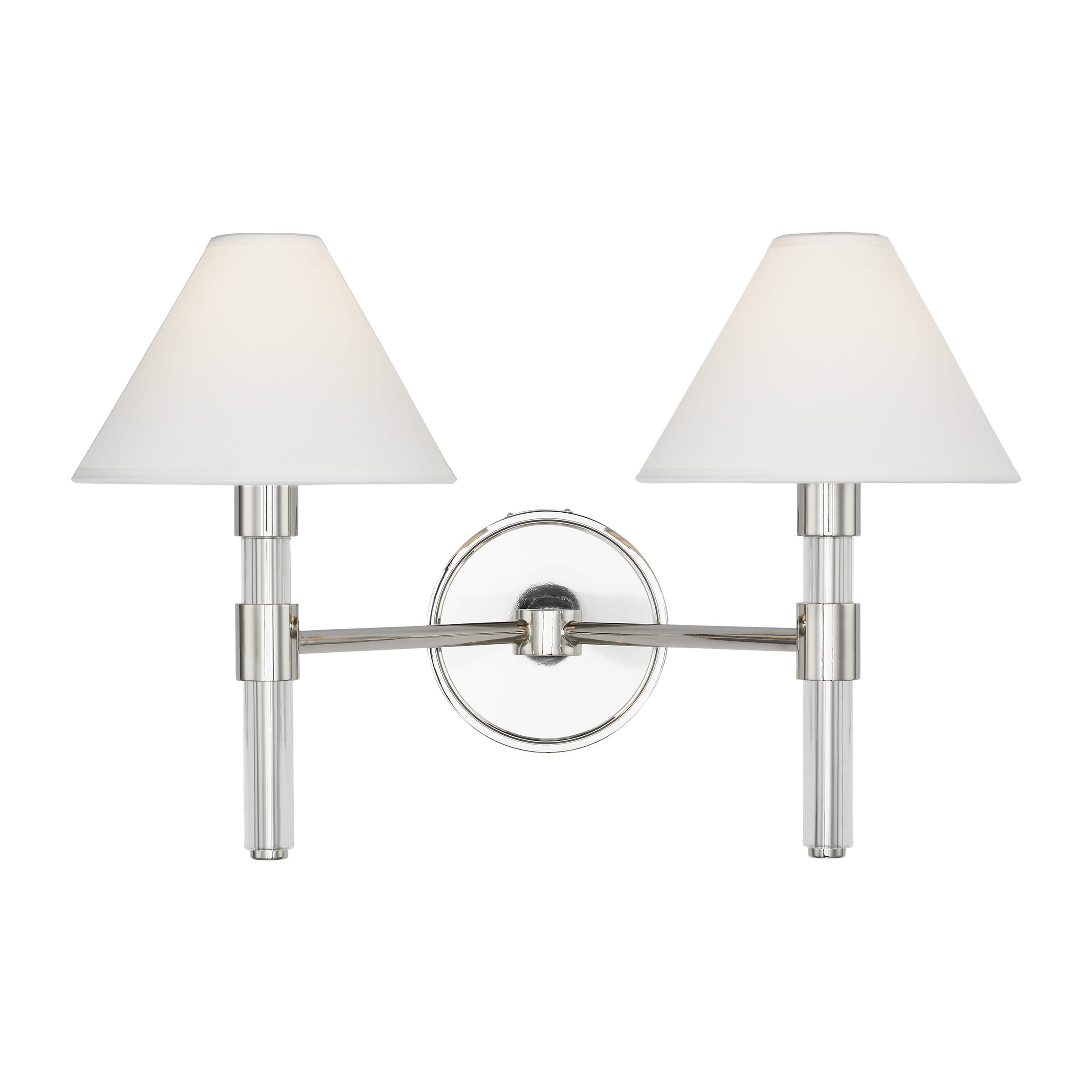 Generation Lighting Robert 2-Light Bathroom Vanity Light in Polished Nickel And Clear Acrylic by Ralph Lauren