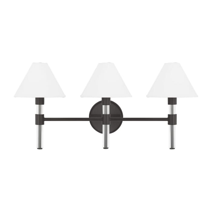 Robert 3-Light Bathroom Vanity Light in Aged Iron Robert 3-Light Bathroom Vanity Light in Aged Iron