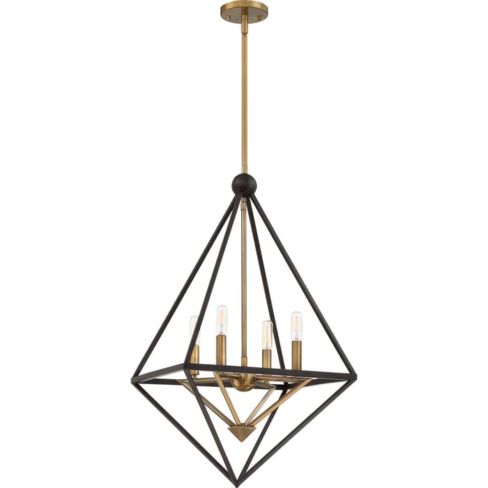 Quoizel Louvre 4-Light 30" Contemporary Chandelier in Western Bronze Quoizel Louvre 4-Light 30" Contemporary Chandelier in Western Bronze