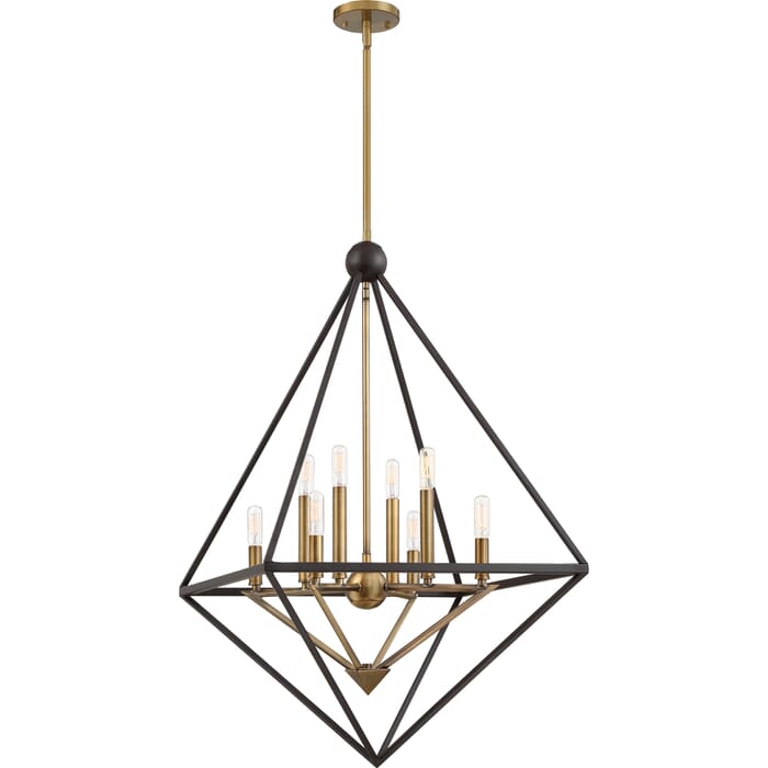 Quoizel Louvre 8-Light 35" Contemporary Chandelier in Western Bronze Quoizel Louvre 8-Light 35" Contemporary Chandelier in Western Bronze