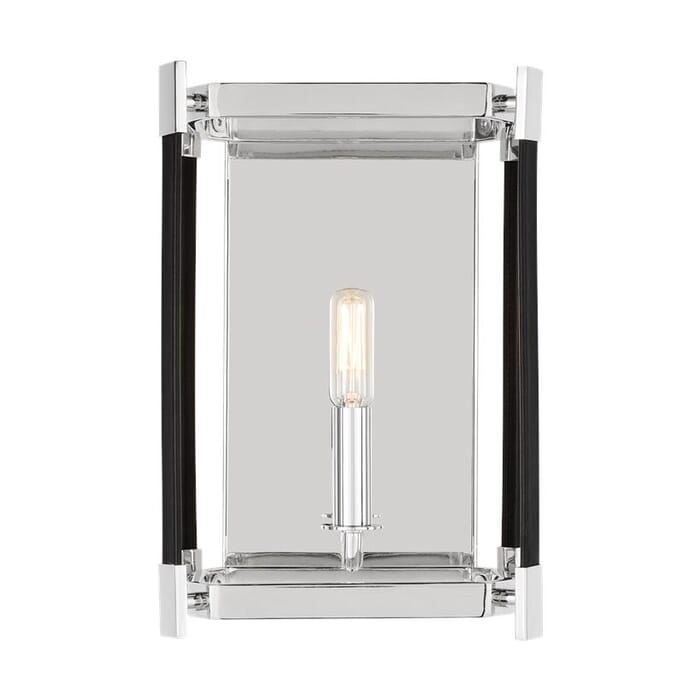 Generation Lighting Hadley Wall Sconce in Polished Nickel And Black Leather by Lauren Ralph Lauren Generation Lighting Hadley Wall Sconce in Polished Nickel And Black Leather by Lauren Ralph Lauren