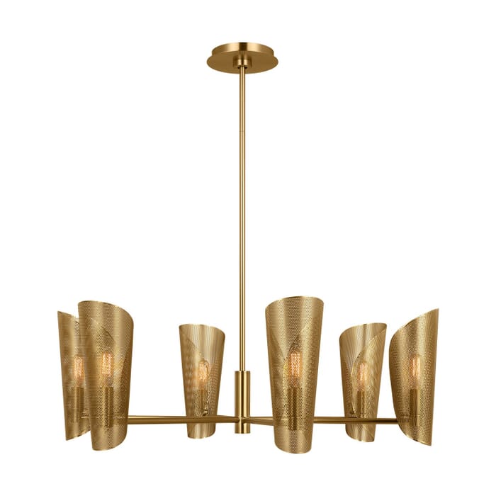 Plivot 6-Light Chandelier in Burnished Brass Plivot 6-Light Chandelier in Burnished Brass
