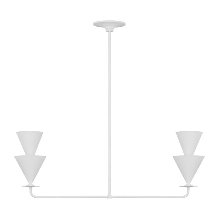 Cornet 2-Light Linear Chandelier in Cast Plaster Cornet 2-Light Linear Chandelier in Cast Plaster