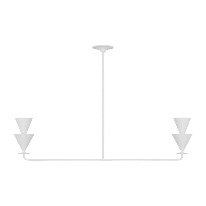 Cornet 2-Light Linear Chandelier in Cast Plaster Cornet 2-Light Linear Chandelier in Cast Plaster