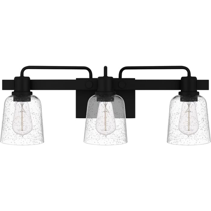 Lydia 3-Light Bathroom Vanity Light in Matte Black Lydia 3-Light Bathroom Vanity Light in Matte Black