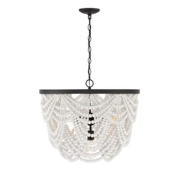 Meridian 5-Light Chandelier in White with Oil Rubbed Bronze