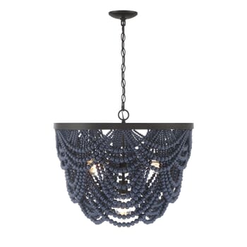 Meridian 5-Light Chandelier in Navy Blue with Oil Rubbed Bronze