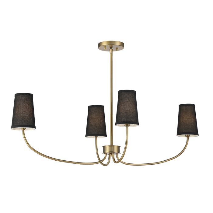 Meridian 4-Light Chandelier in Natural Brass Meridian 4-Light Chandelier in Natural Brass