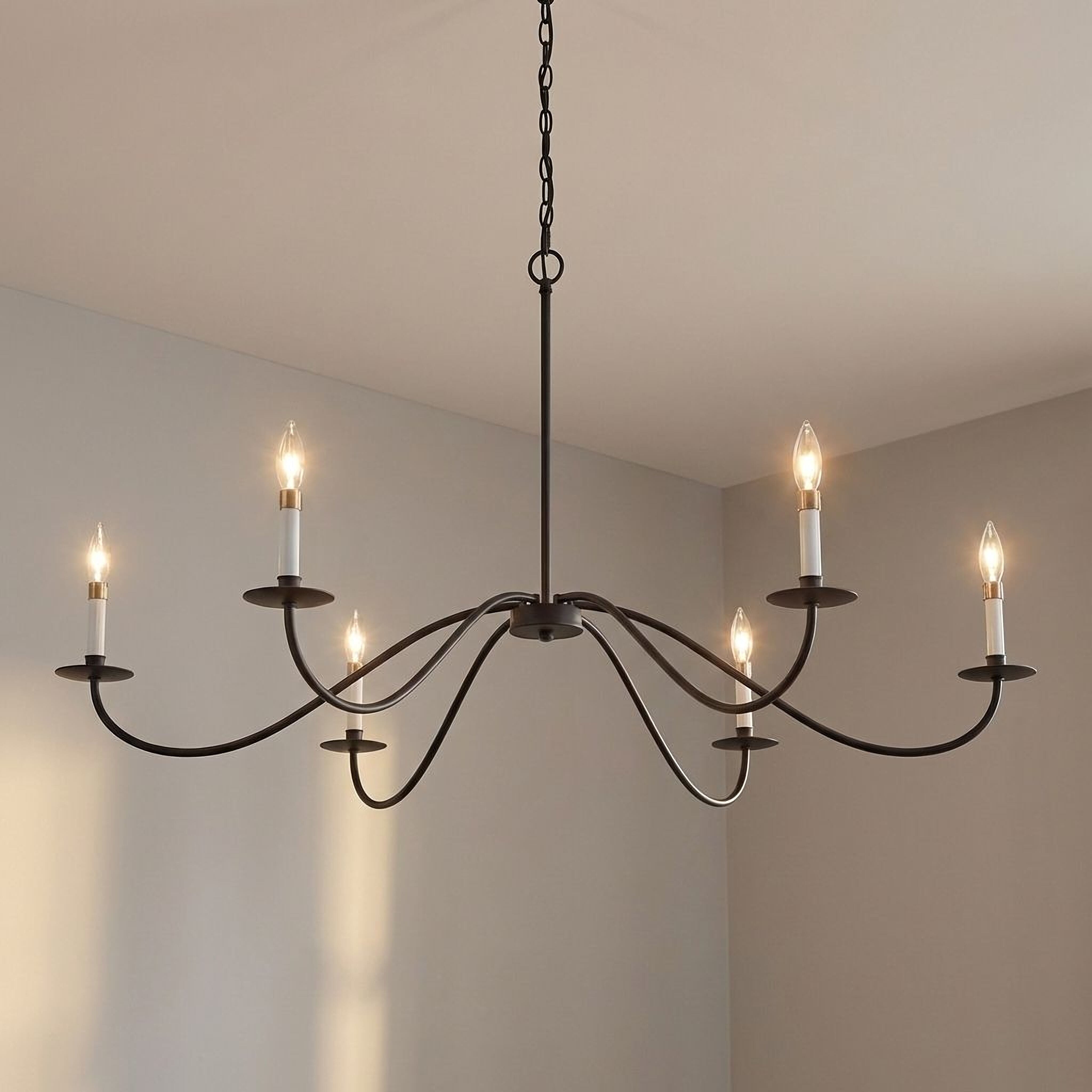 Trade Winds Arise 6-Light Chandelier in Matte Black