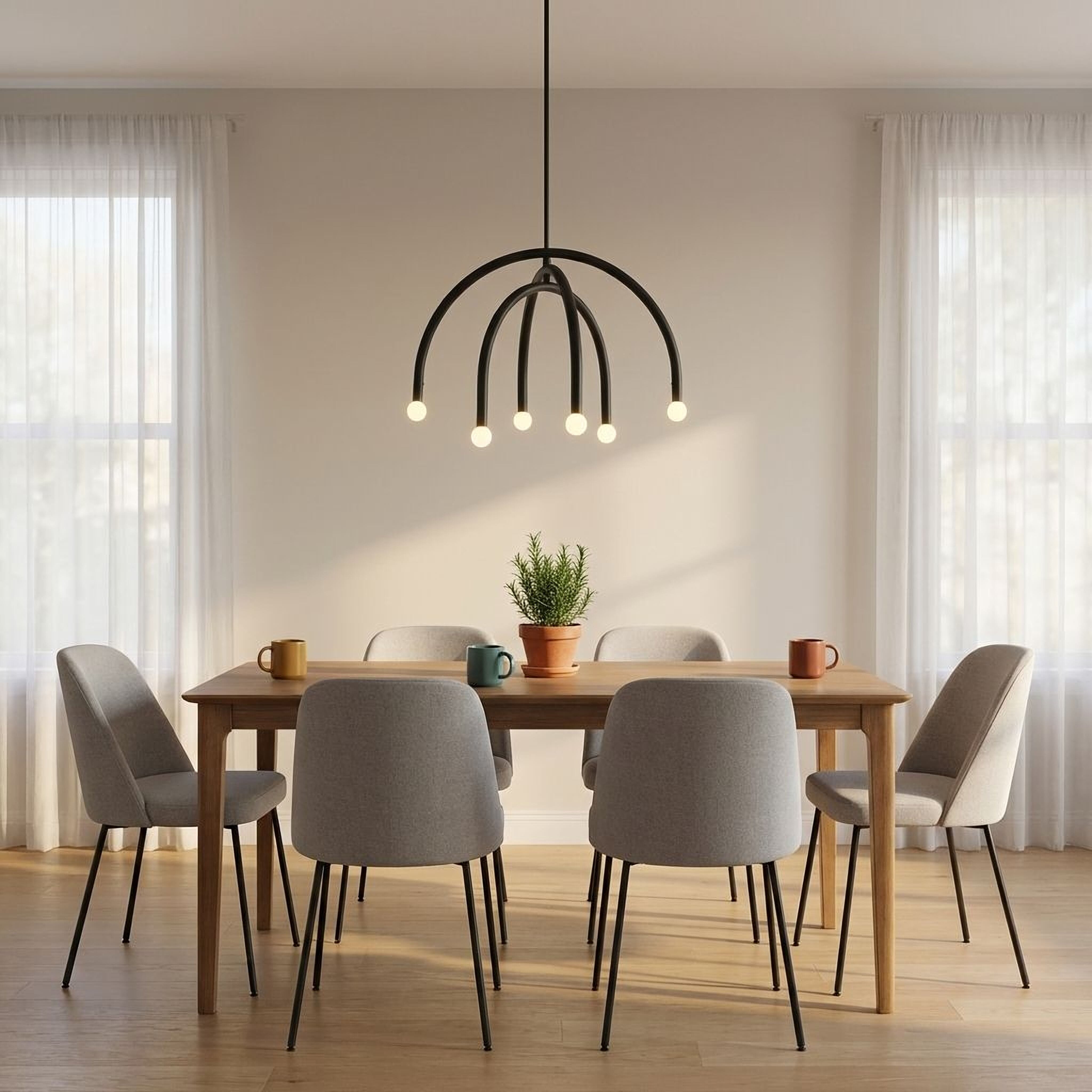 Trade Winds Cynthia 6-Light Chandelier in Matte Black