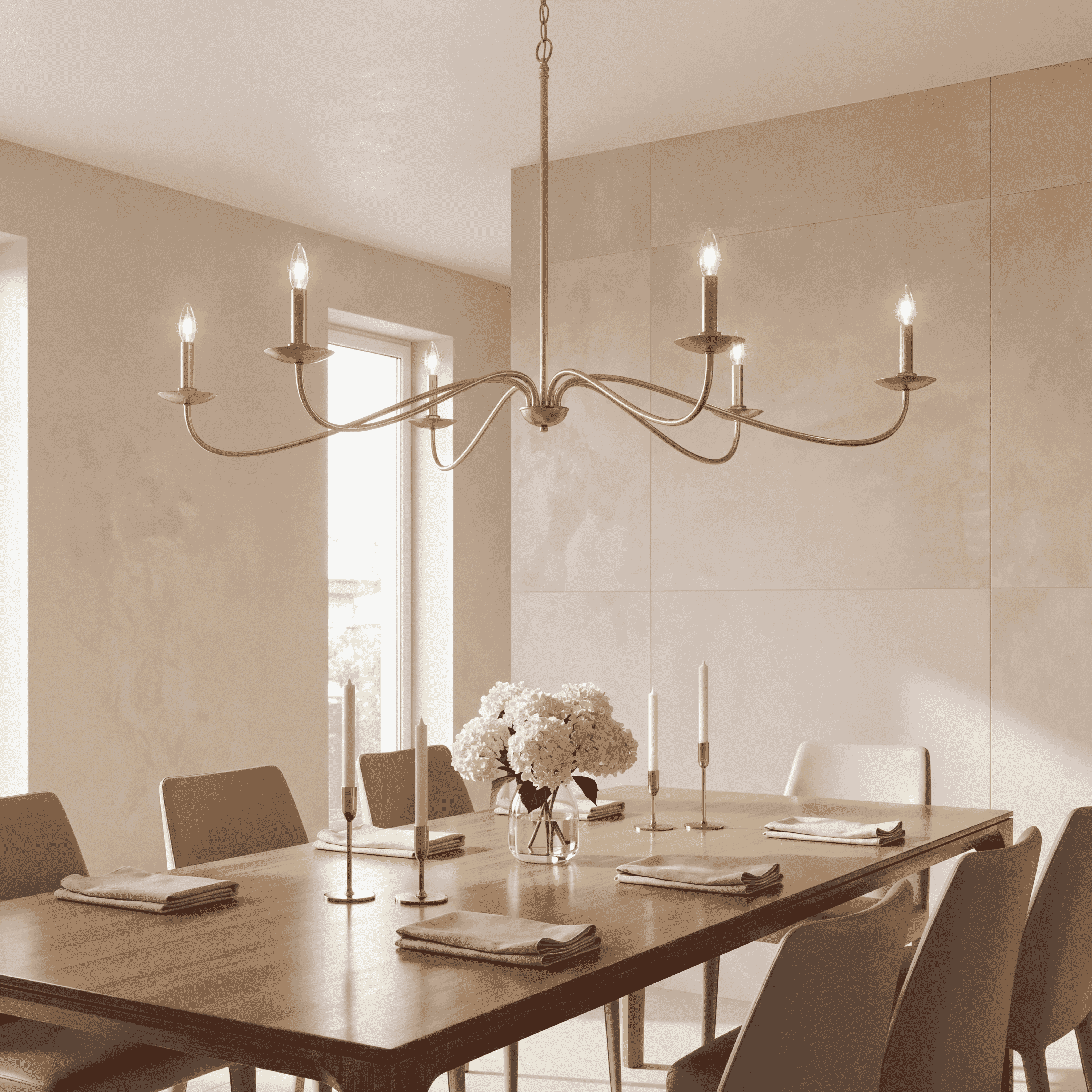 Trade Winds Valerie 6-Light Chandelier in Natural Brass