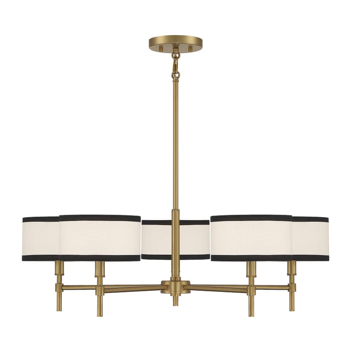Meridian 5-Light Chandelier in Natural Brass Meridian 5-Light Chandelier in Natural Brass