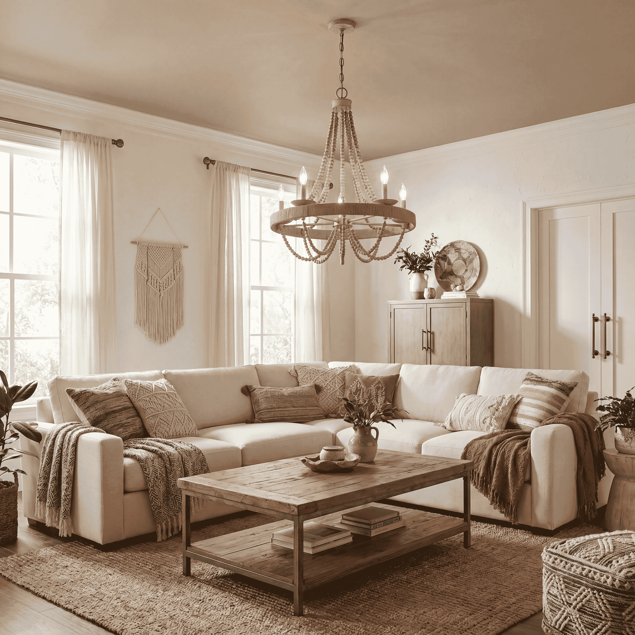 Trade Winds Lighting 5-Light Pendant Light In Natural Wood