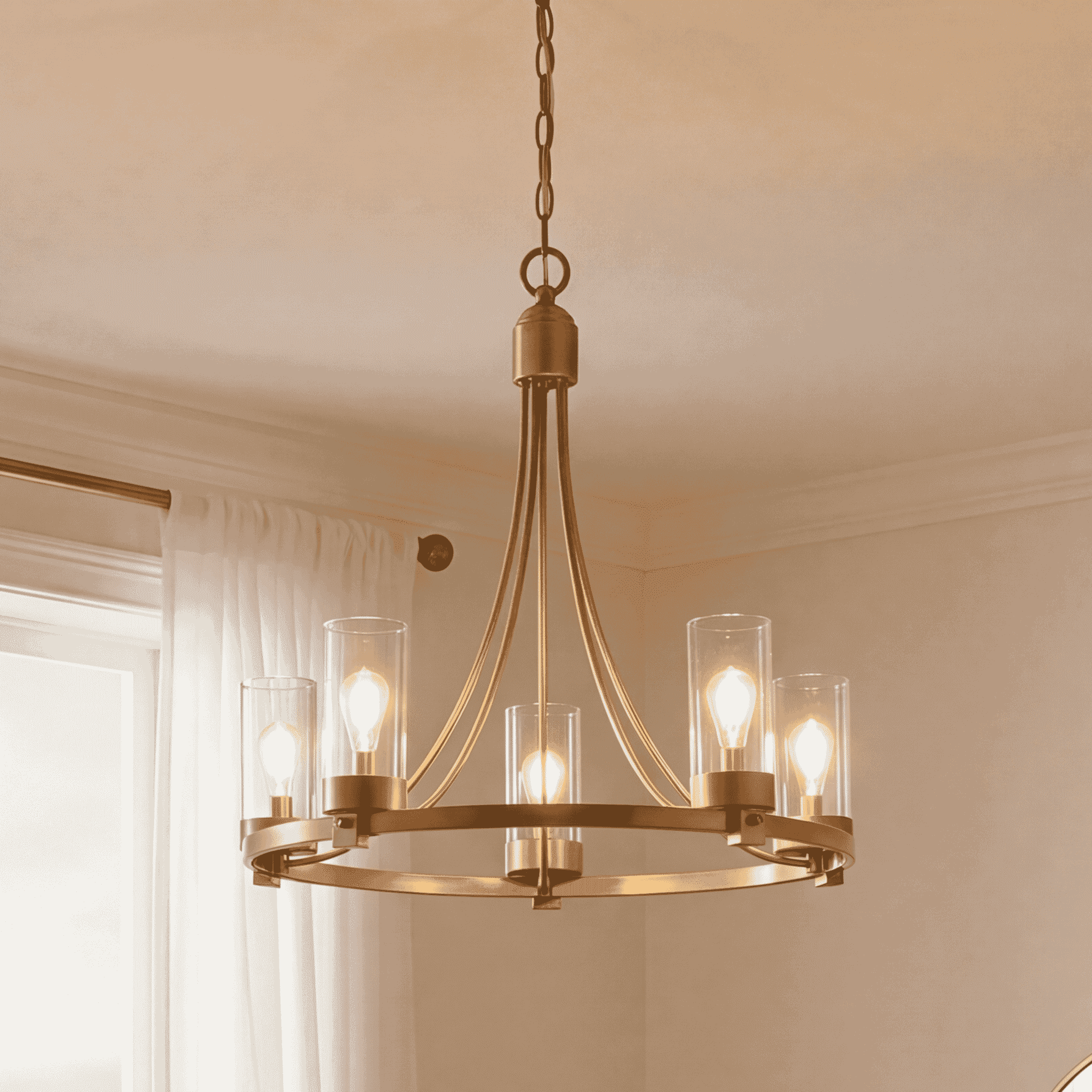 Trade Winds Ashland 5-Light Chandelier in Natural Brass