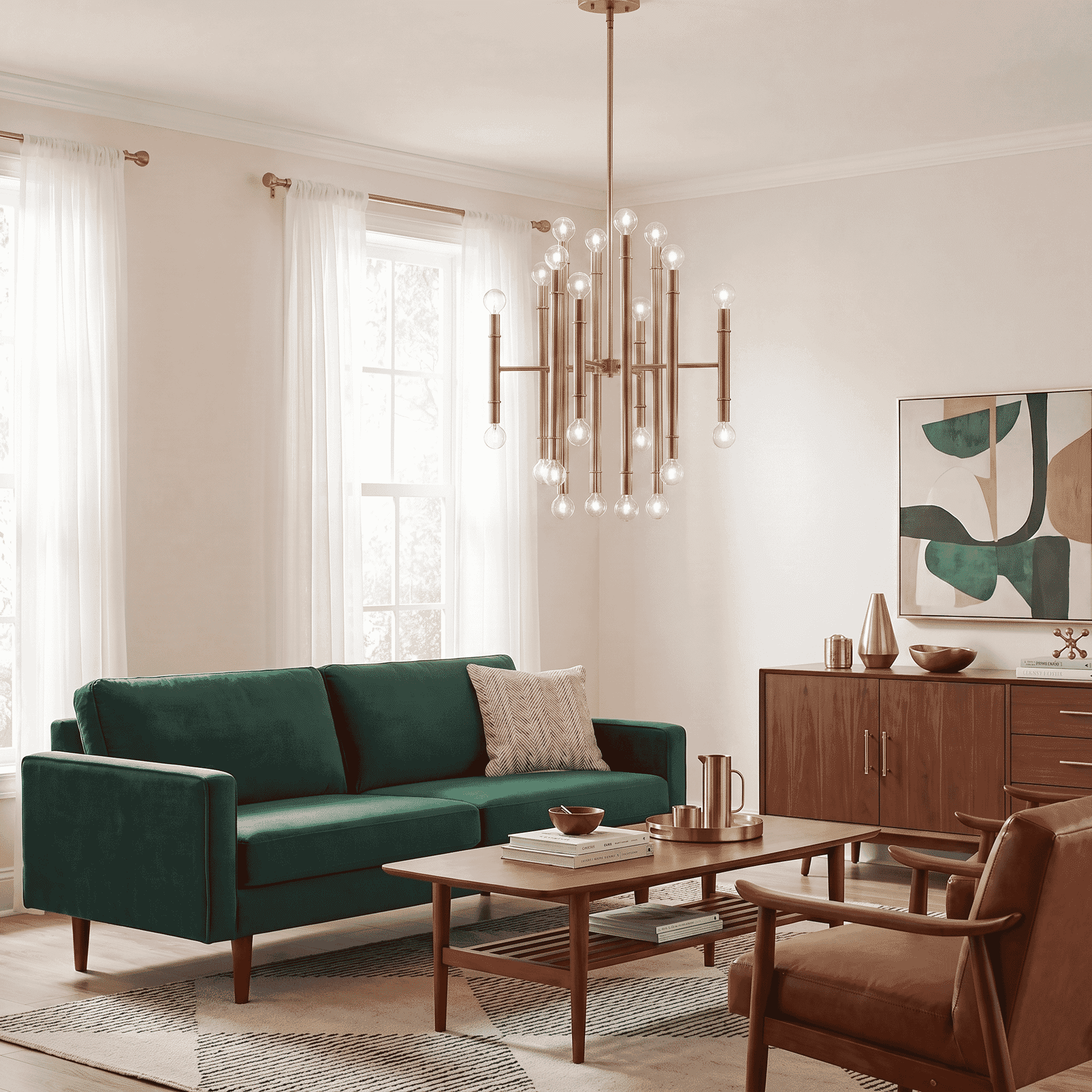 Trade Winds Lighting 24-Light Chandelier In Natural Brass