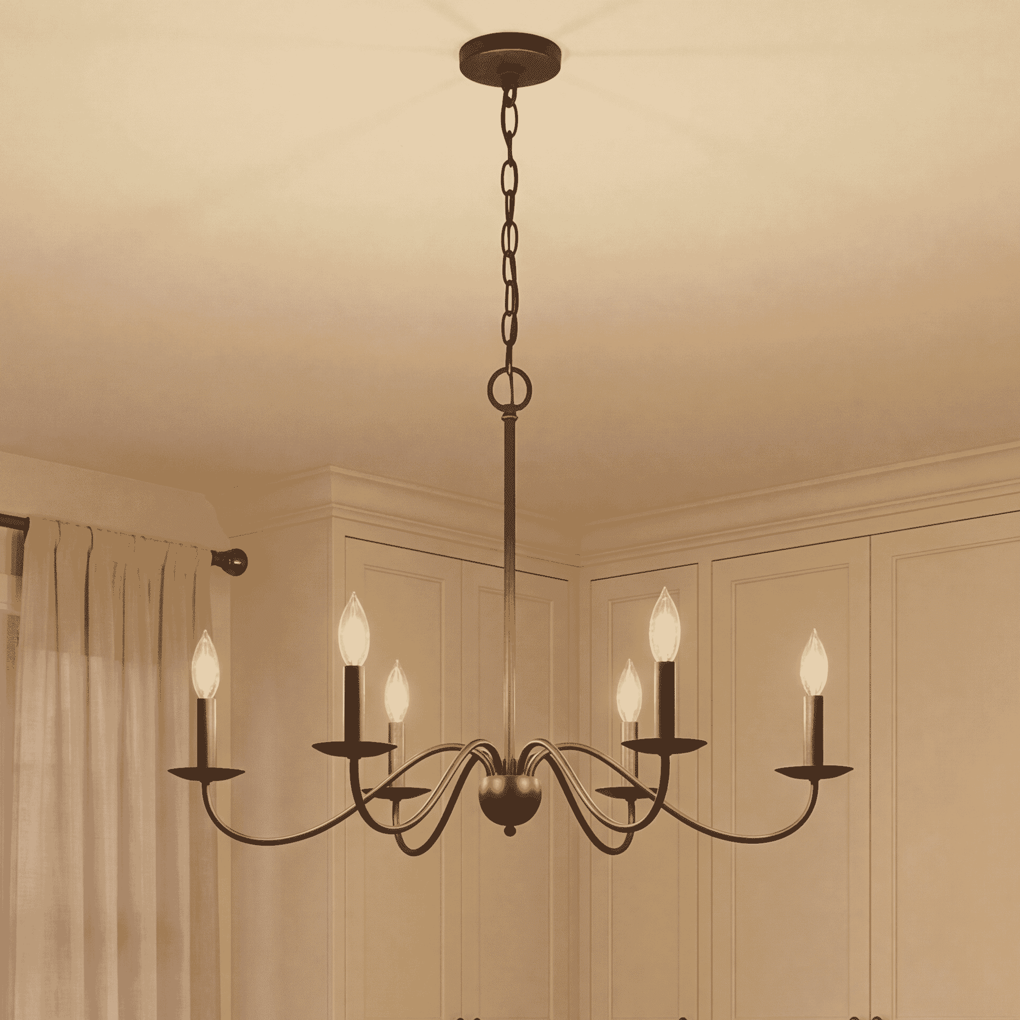 Trade Winds Lighting 6-Light Chandelier In Aged Iron