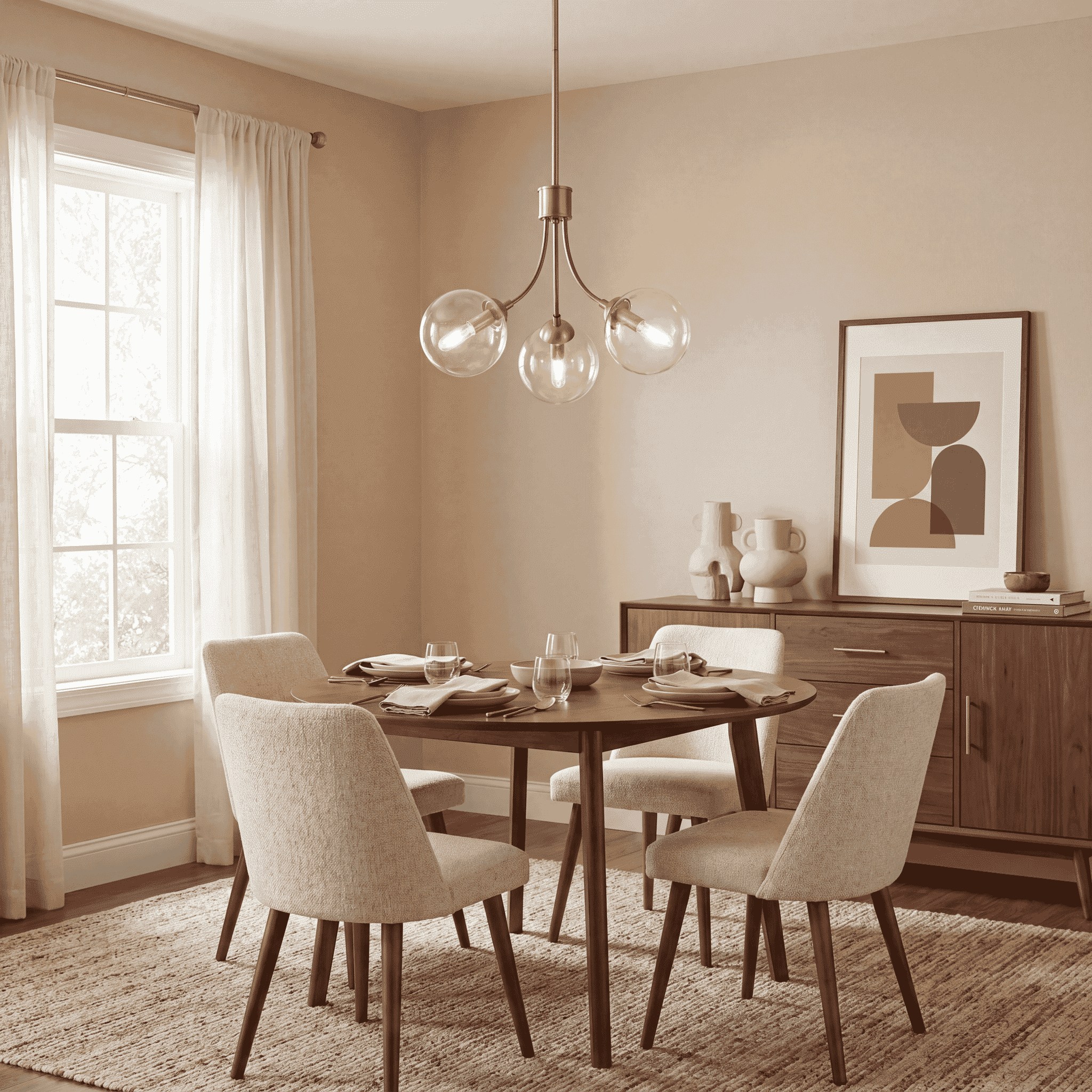 Trade Winds Lighting 3-Light Chandelier In Natural Brass